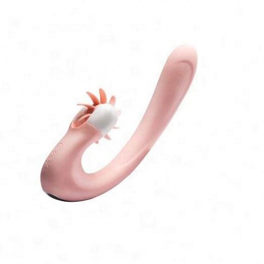 Dildo de silion extra suave con lenguas giratorias para estimulación de clitoris