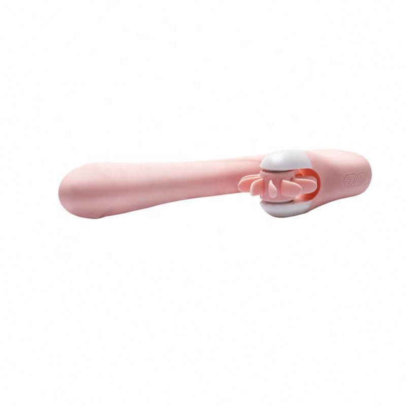 Dildo de silion extra suave con lenguas giratorias para estimulación de clitoris