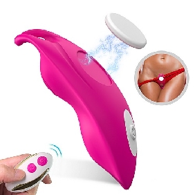 Vibrador de silicona rosa de 9 velocidades con control remoto para bragas con clip magnético