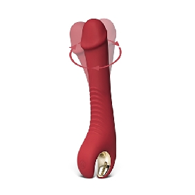 Vibrador con forma de pene de silicona de 8 velocidades con función de rotación