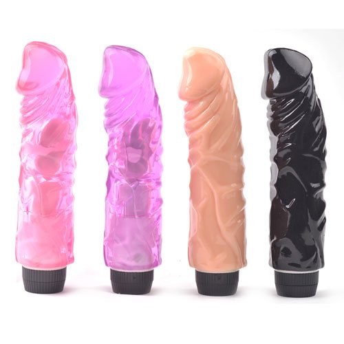 Vibrador de pene realista de grasa de color carne de 8.7 ''