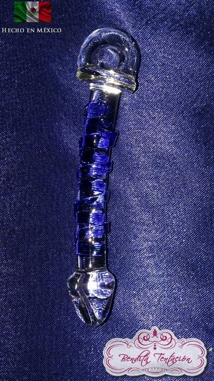 Mini dildo de cristal con textura en espiral