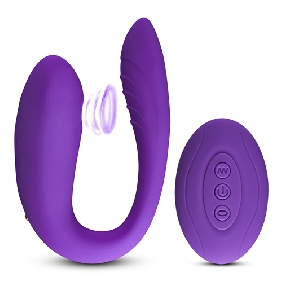 Vibrador de pareja y clítoris recargable con control remoto de 10 velocidades con función de succión